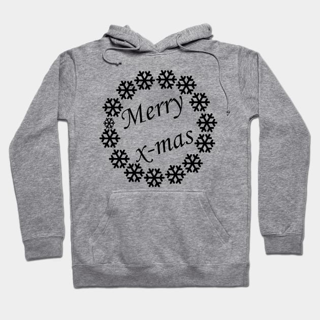 Merry X-mas Typography Design - Black and White 2 Hoodie by art-by-shadab